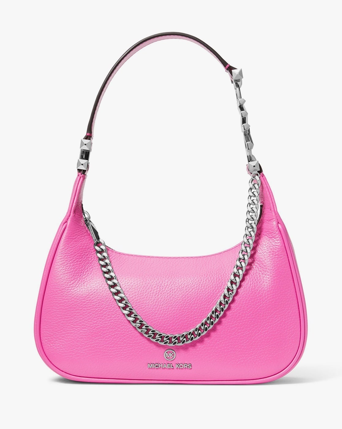 Michael Kors Sheila Small Tea Rose Vegan Leather Center Zip Satchel Purse  Bag in Pink | Lyst