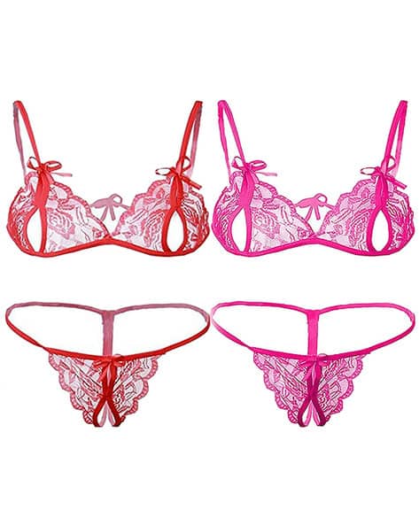 Buy Red Pink Lingerie Sets for Women by AAMARSH Online
