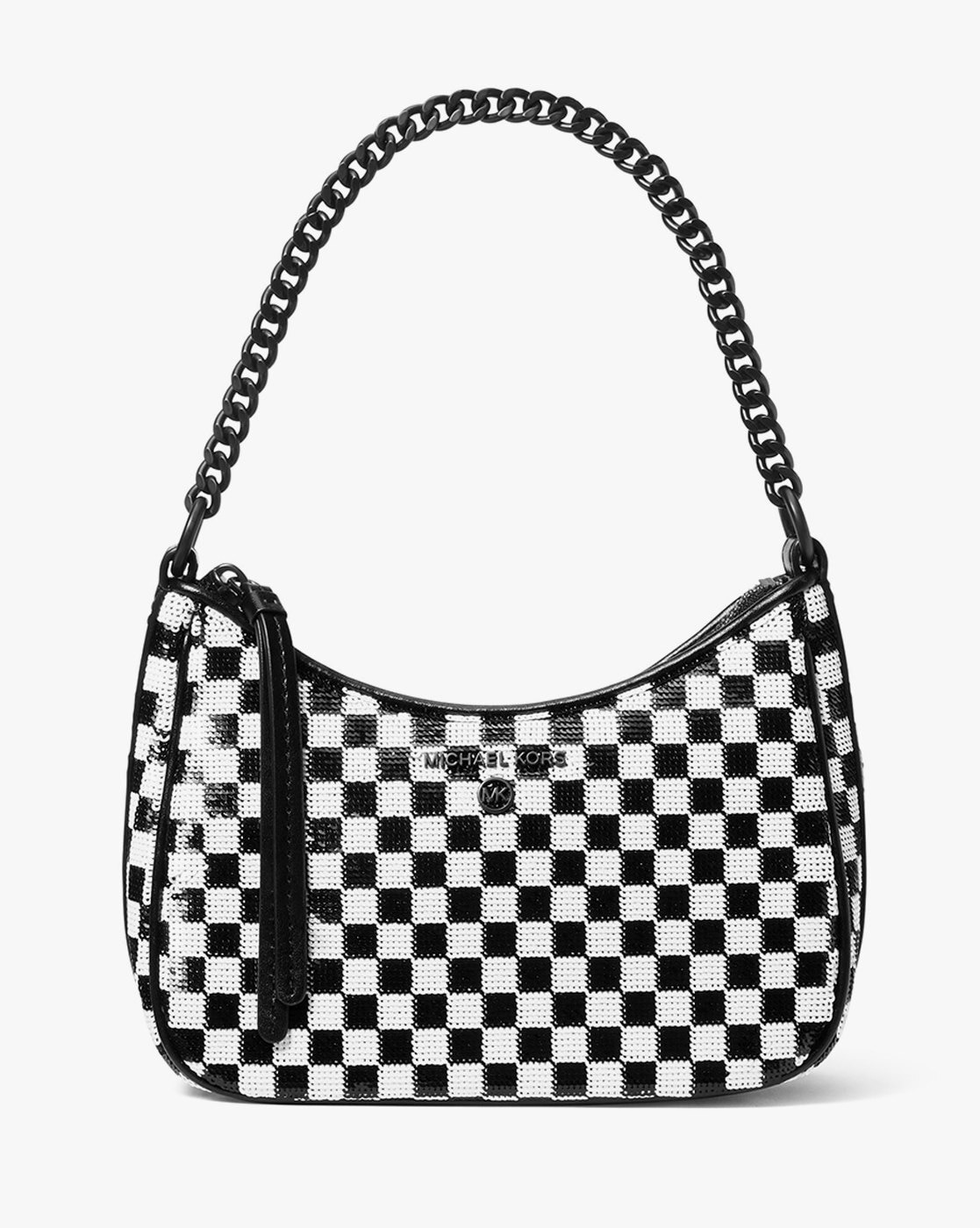 Jet Set Charm Sequined Checkerboard Shoulder Bag