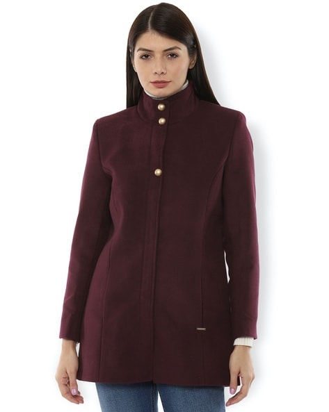 Maroon peacoat women's hotsell