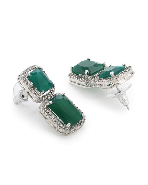 Dangling Pearl & Emerald Gold Earrings For Women By Lagu Bandhu – Lagu  Bandhu