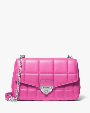 Michael Kors Raven Large Leather Shoulder Bag - Soft Pink