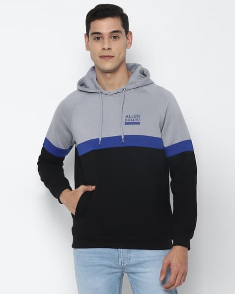 Colourblock Hoodie with Kangaroo Pockets