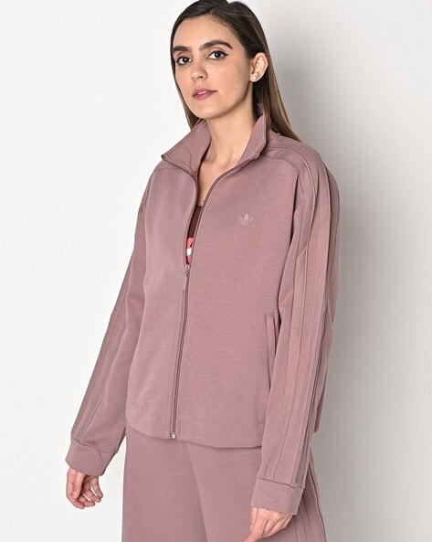 Pink adidas hot sale tracksuit womens