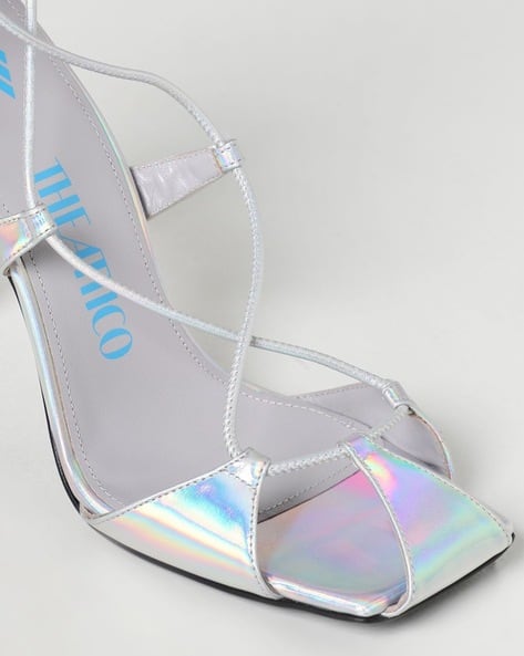 Buy Halo Silver Heeled Sandals for Women by The Attico Online