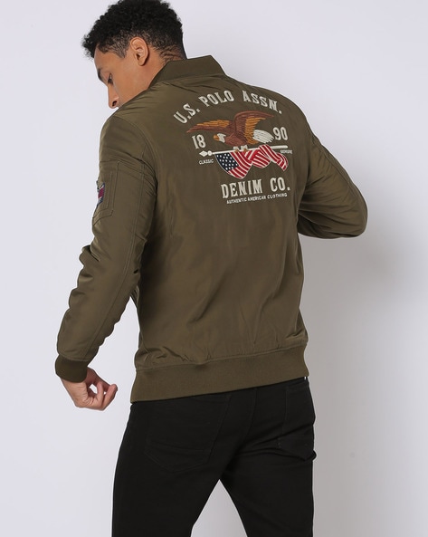 U S Polo Assn Zip-Front Bomber Jacket