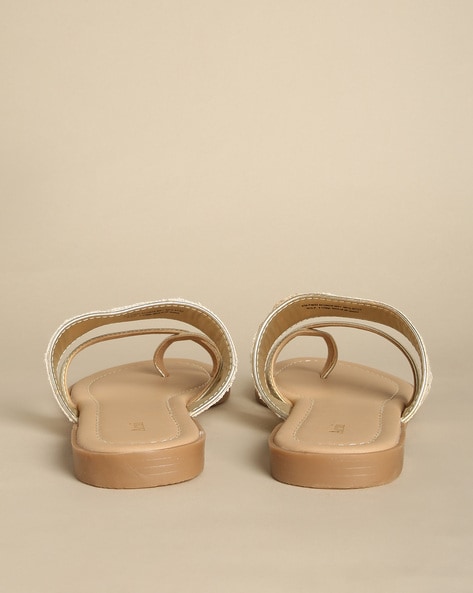 Golden Plaited Flat Sandals from Zara on 21 Buttons