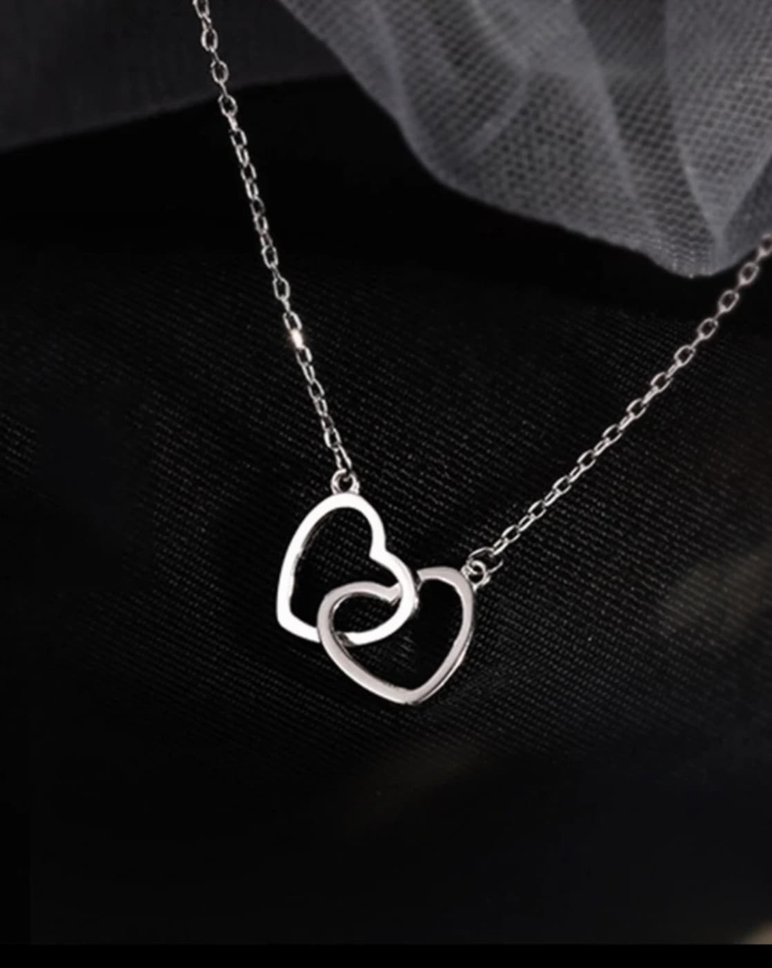 Tiffany & Co. Return To Tiffany Mini Sterling Silver Double Heart Tag Pendant  Necklace (Fine Jewelry and Watches,Fine Necklaces) IFCHIC.COM