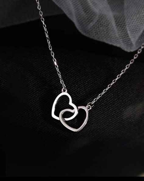 Two heart deals necklace silver