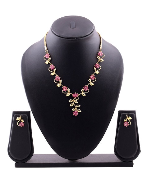 252cts Single Line Real Maroon Red Ruby Beads Necklace for Women  (252ctsRubyNeck)