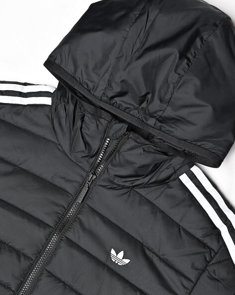 Adidas originals three stripe padded jacket clearance in black