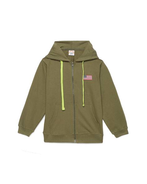 Zip-Front Hoodie with Embroidery