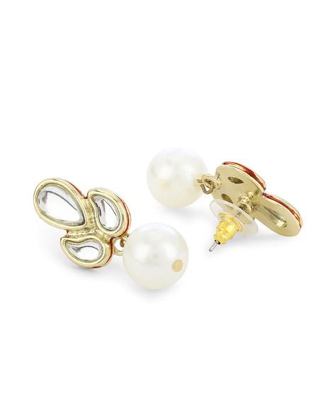 Large Freshwater Pearl Earrings - White Pearls and Hypoallergenic Tita –  CATLOGIX