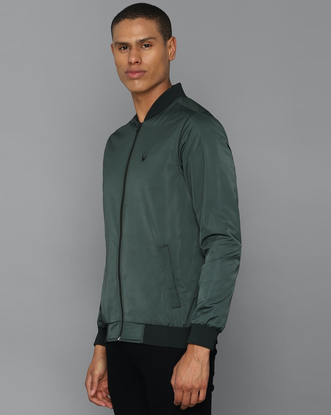 Buy Men Green Patterned Full Sleeves Leisure Sport Jacket Online - 320548 | Allen  Solly