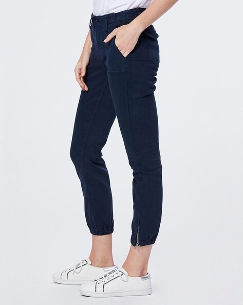 Buy Paige Mayslie Fitted Jogger Jeans With Side Pockets Navy