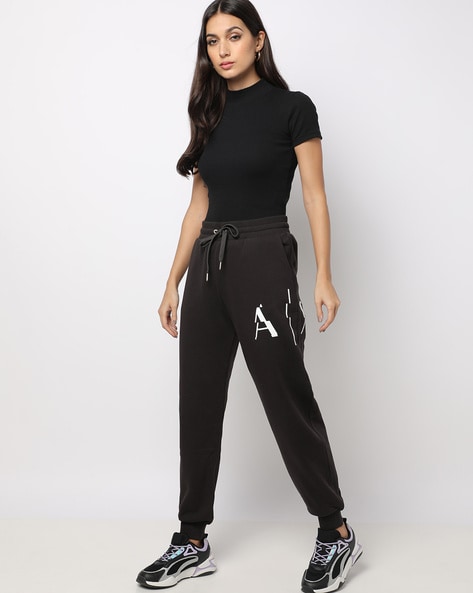 Women Logo Print Cropped Track Pants