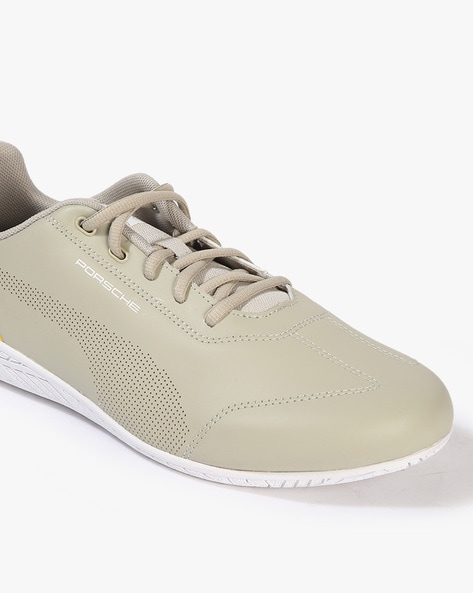 Puma Porsche Legacy RDG Cat Lace-Up Sneakers For Men (Beige, 7)