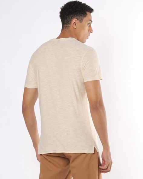 Regular Fit Heathered Henley T-Shirt