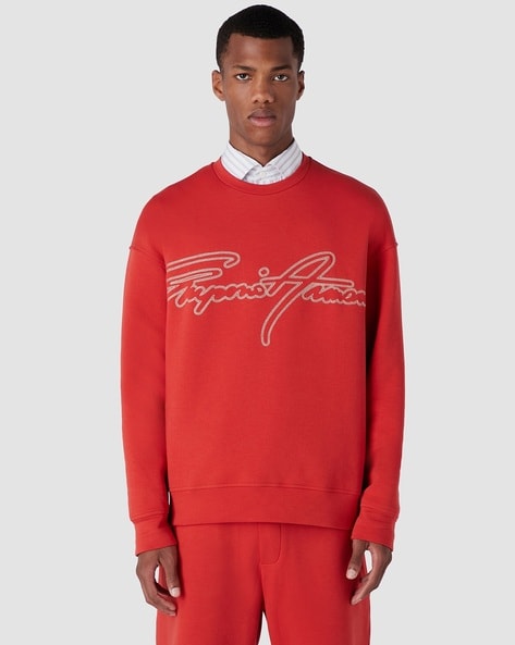 Armani red on sale sweatshirt