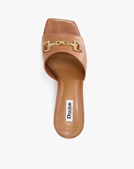 Buy Tan Leather Heeled Sandals for Women by Dune London Online