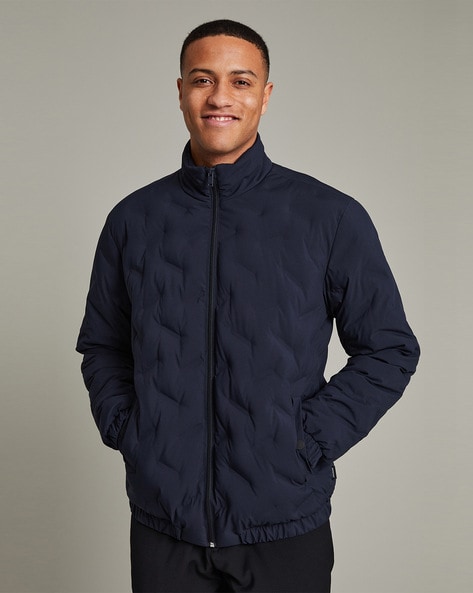 Mens Black Satin Jacket | Quilted Bomber Jacket