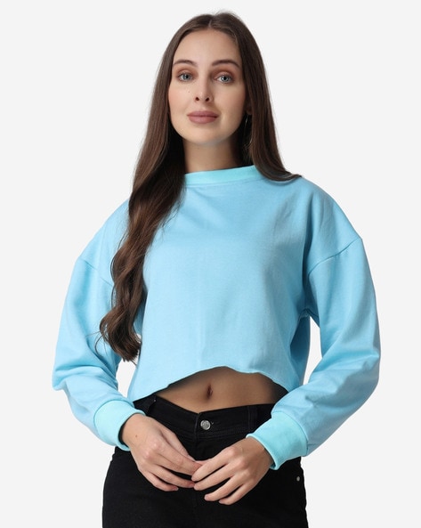 Buy Blue Sweatshirt Hoodies for Women by THE LABEL BAR Online Ajio