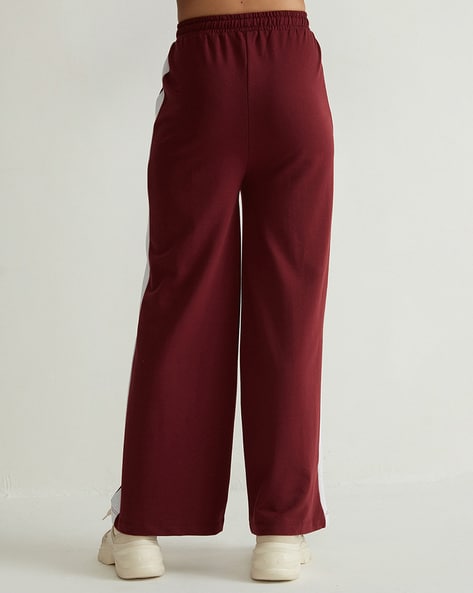 Burgundy wide jogging pants