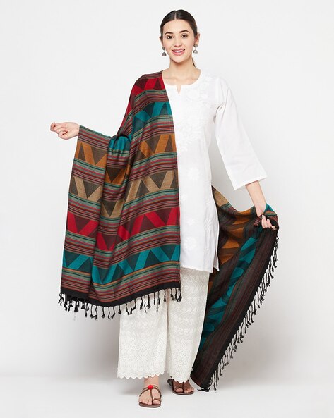 Chevron Shawl with Tassels Price in India