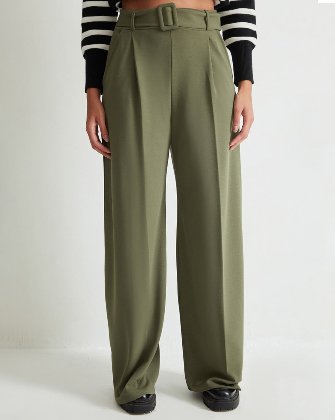 Wide Leg Trousers with Wool