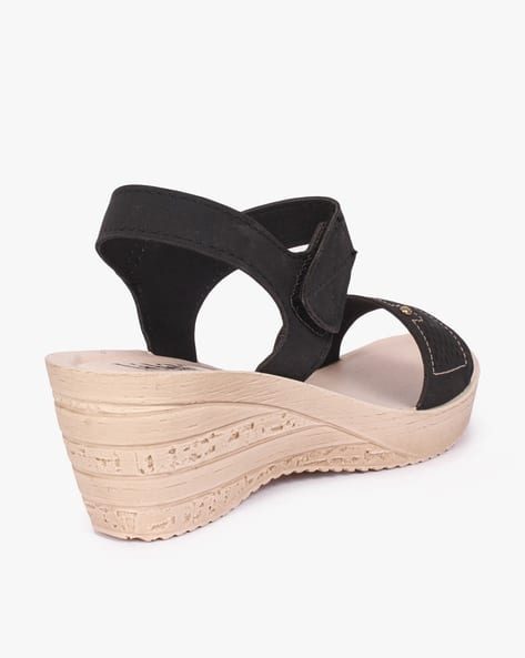 Open-Toe Wedges with Velcro Fastening