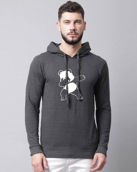 Kung Fu Panda Print Hoodie with Drawstrings