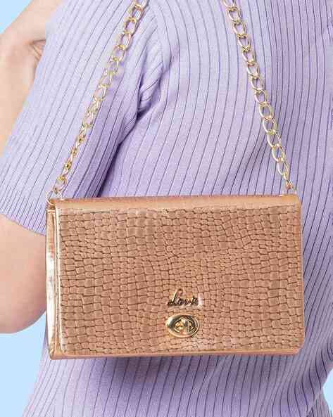 Lavie Croc-Embossed Sling Bag with Chain Strap