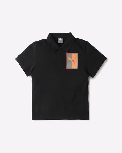 Puma Logo Print Cotton Polo T-Shirt