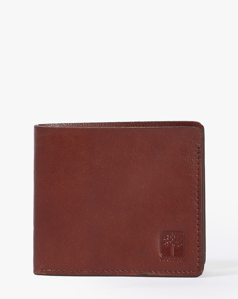 Two Fold East West Brown Leather Wallet With Elastic For Men By Yoshi