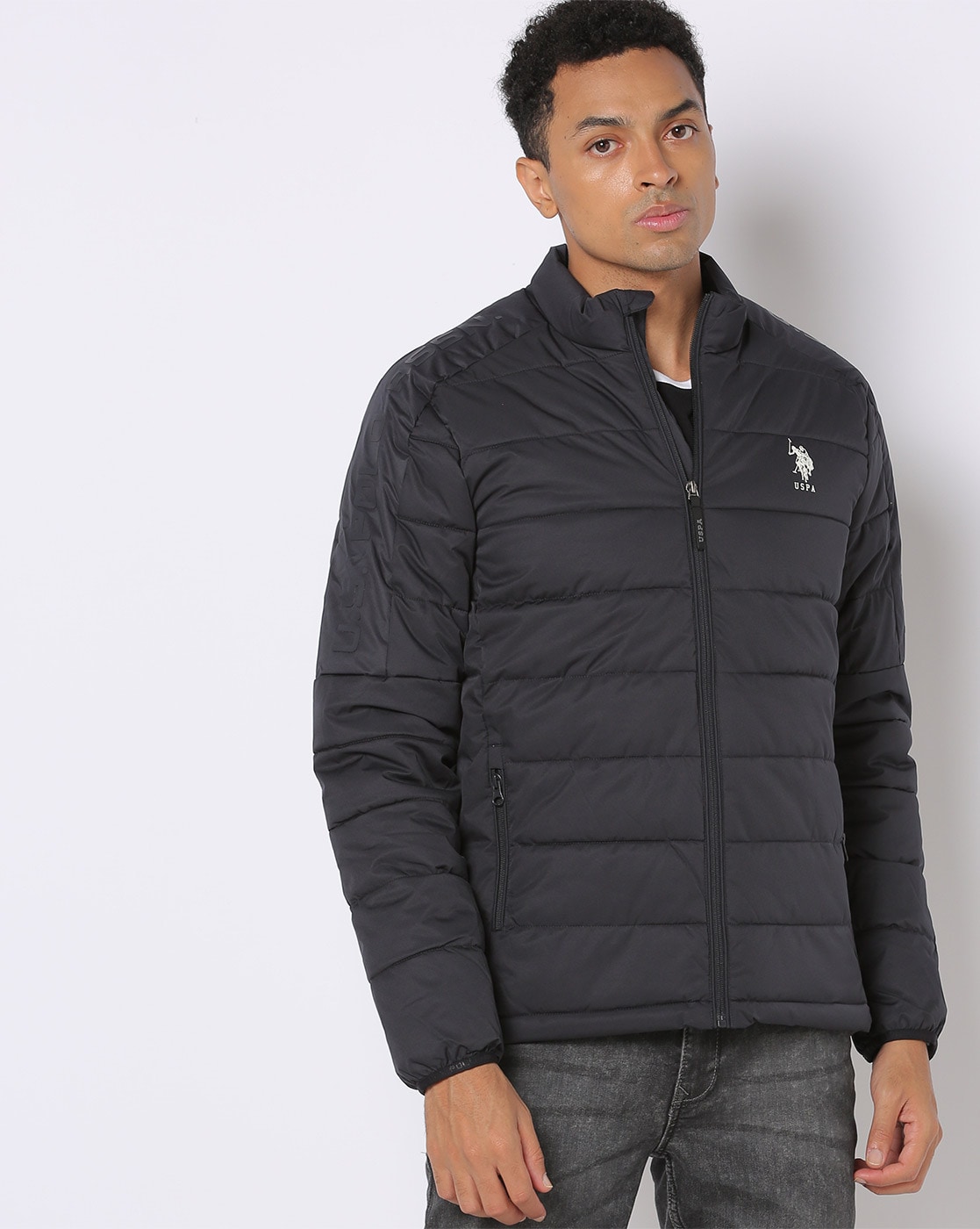 Buy U.S. Polo Assn. High Neck Heathered Jacket - NNNOW.com