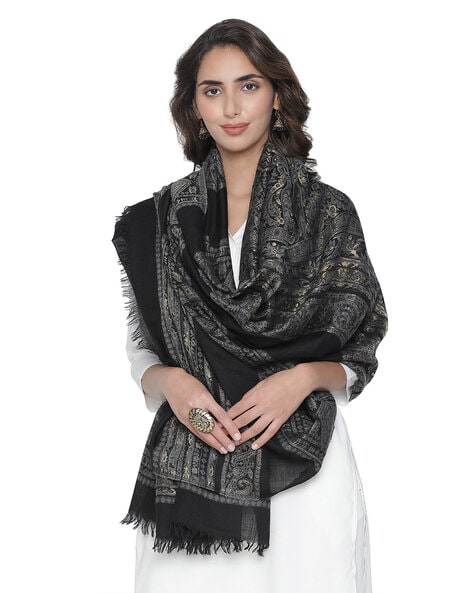 Woolen Shawl with Fringed Borders Price in India
