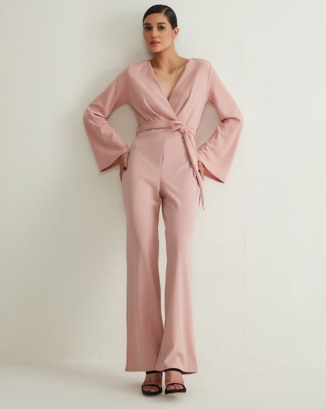 Western Belt Denim Jumpsuit (Pink) – Sugar N Spice Boutique