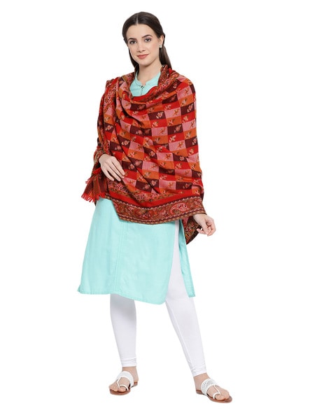 Woven Shawl with Fringed Borders Price in India
