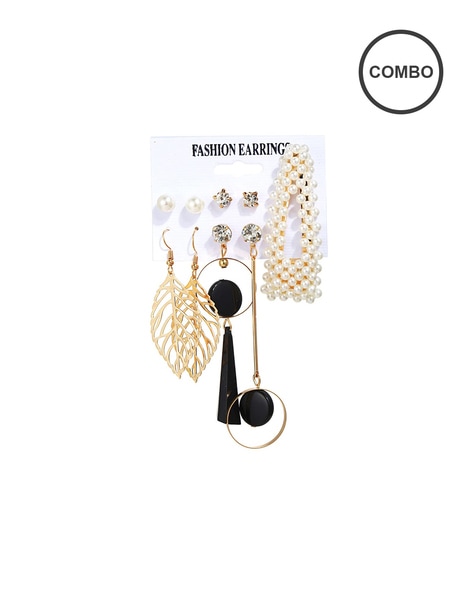 Swan and Crown Combo Korean Fashion Elegant Wholesale Earrings Set