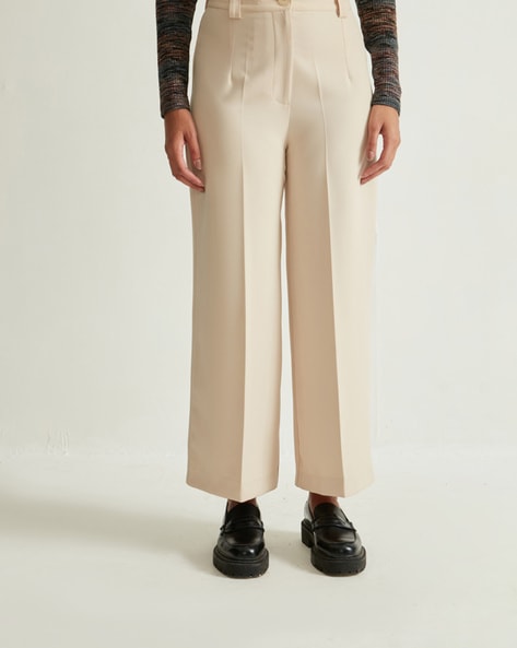 Ankle-Length Pleated Trousers
