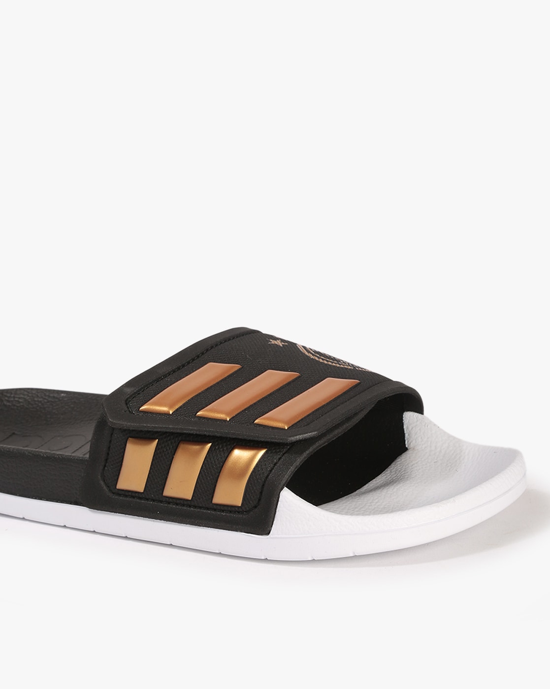 Black and discount gold adidas sandals