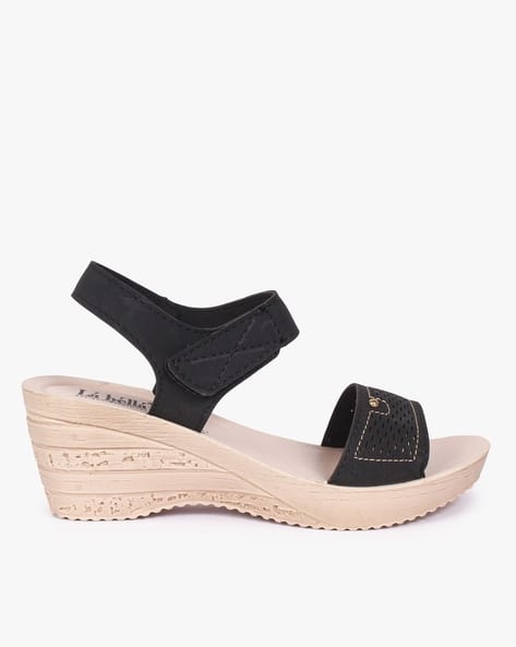 Open-Toe Wedges with Velcro Fastening