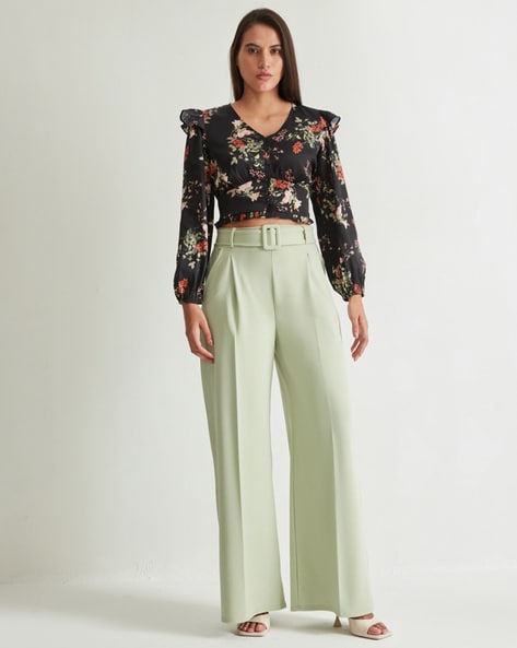 Wide Leg Trousers Women  Buy Wide Leg Trousers Women online in India