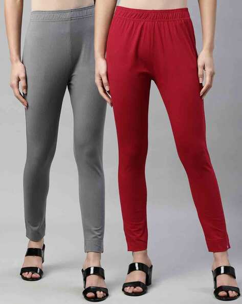 Buy Red & Grey Leggings for Women by MISSIVA Online