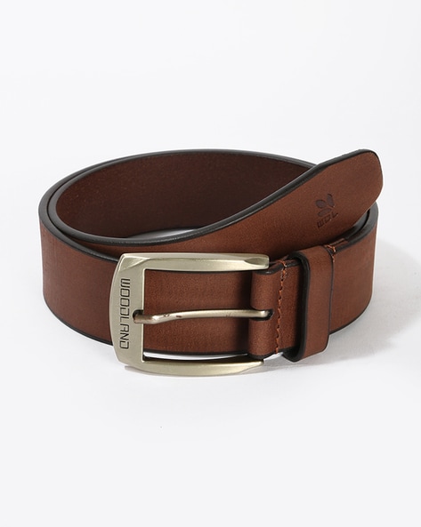 Mens Leather Buckle Closure Formal Belt