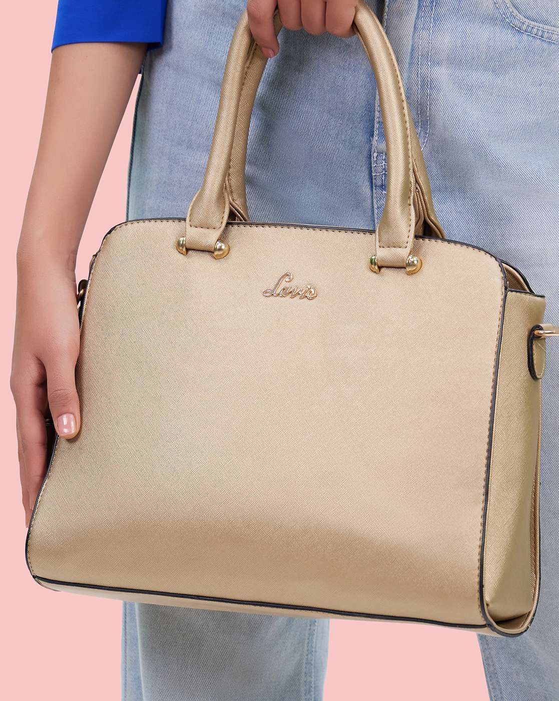 Buy Gold Customized Lavie Dome Satchel Women's Handbag | yourPrint