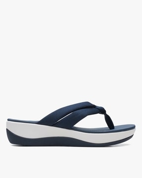 Daeful Women Shoes Open Toe Sandals Roman Style Flip Flop Work Lightweight  Anti Slip Wedge Thong Sandal Navy Blue 7.5 - Walmart.com
