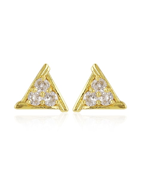 Triangle shape hot sale diamond earrings