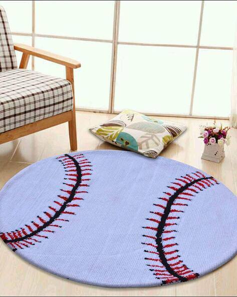 Presto Geometric Baseball Shaped Carpet