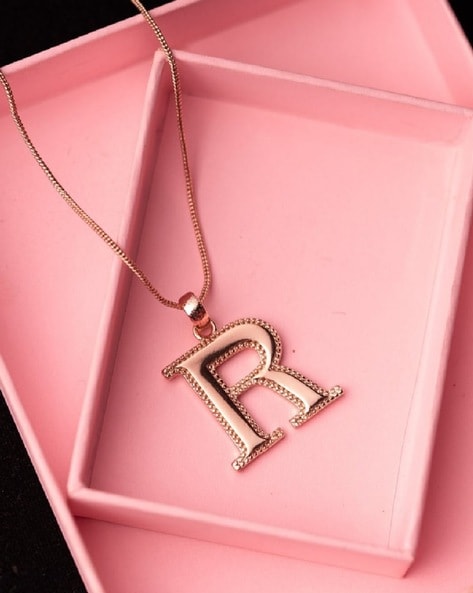 14K Gold Bubble Letter Necklace - R | JENNY BIRD